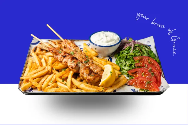 Souvlaki Hähnchenfleisch Teller