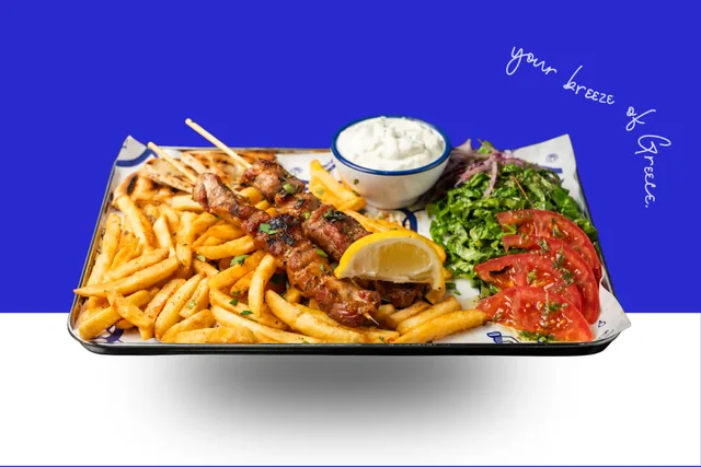 Souvlaki Schweinefleisch Teller